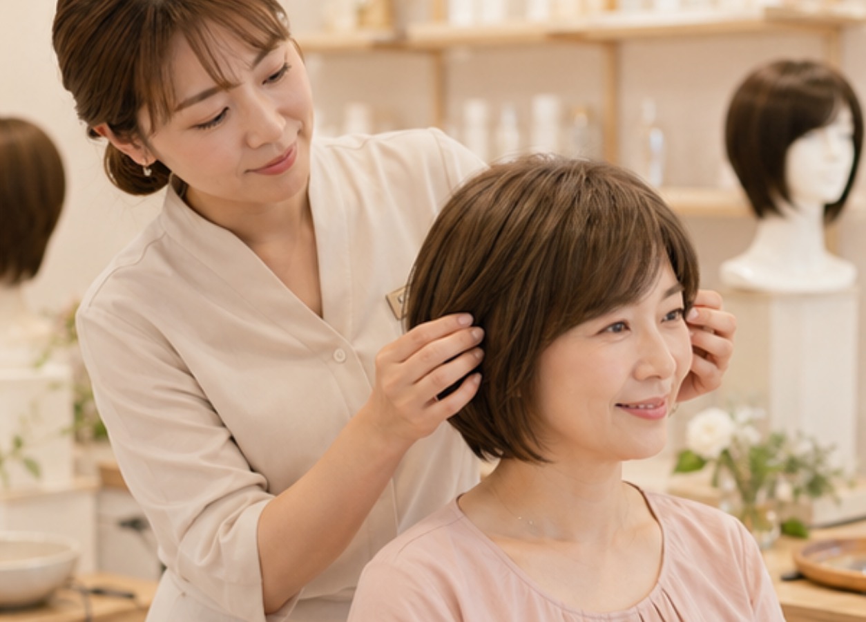 お客様の髪を整えるBIGIスタッフ